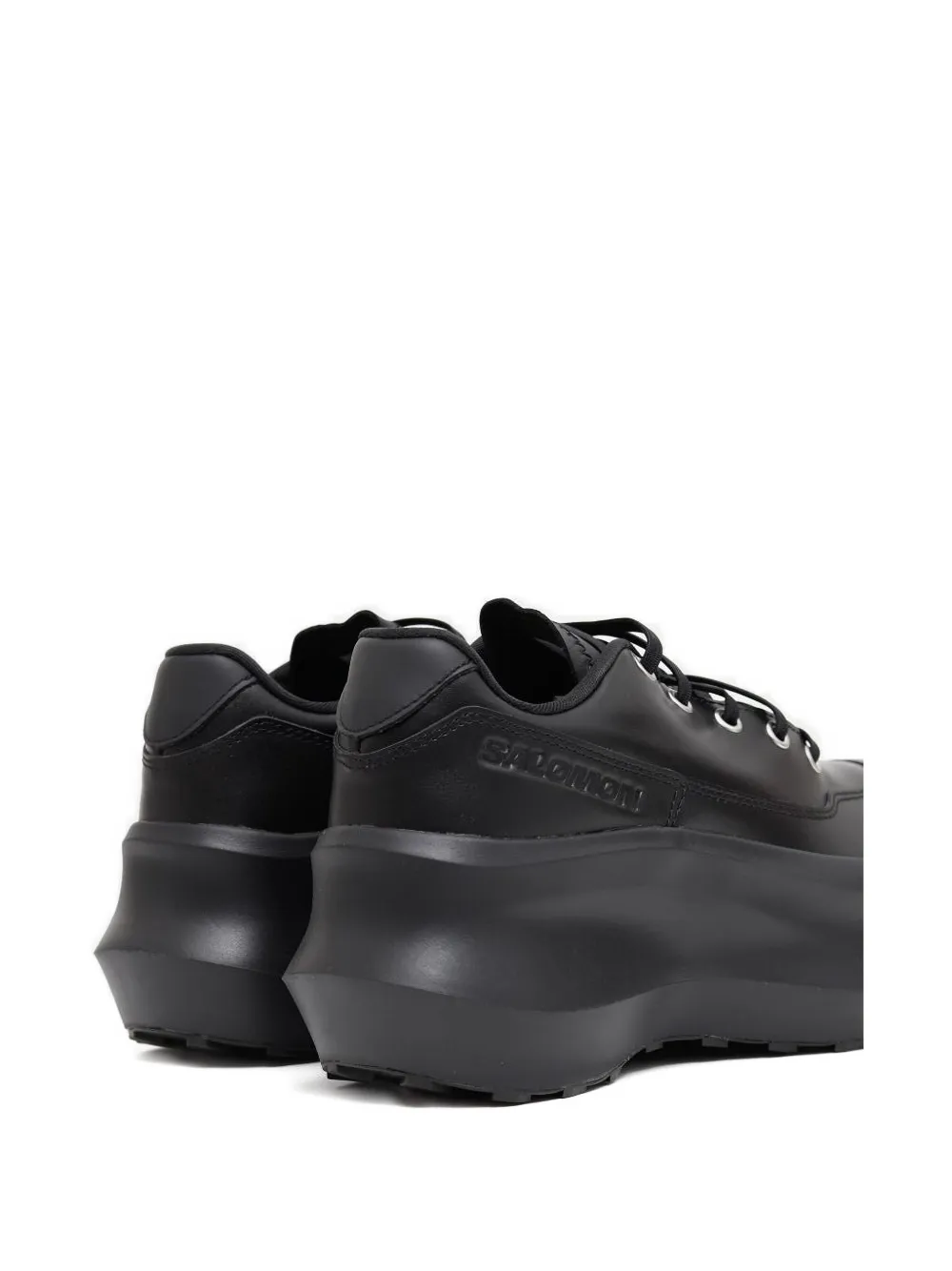 Comme Des Garçons Salomon Leather Platform Sneakers In Black