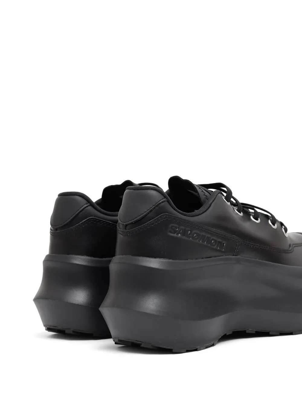 Comme des Garçons x Salomon leren sneakers met plateauzool Zwart