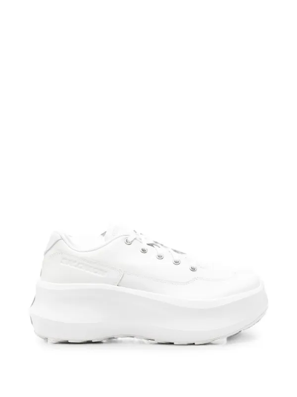Comme des Garçons X Salomon Leather Platform Sneakers in White