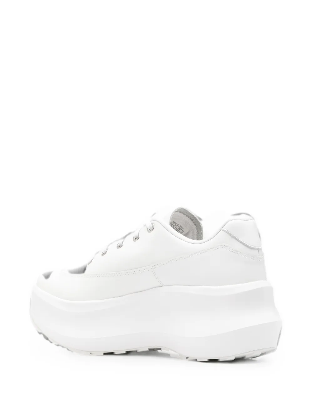 Comme des Garçons X Salomon Leather Platform Sneakers in White, view 3