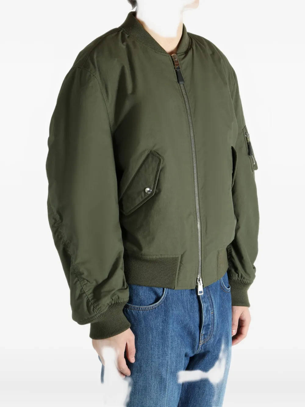 Givenchy Zip Pocket Cotton Jacket In Green