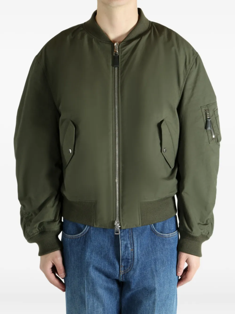 Givenchy Zip Pocket Cotton Jacket In Green