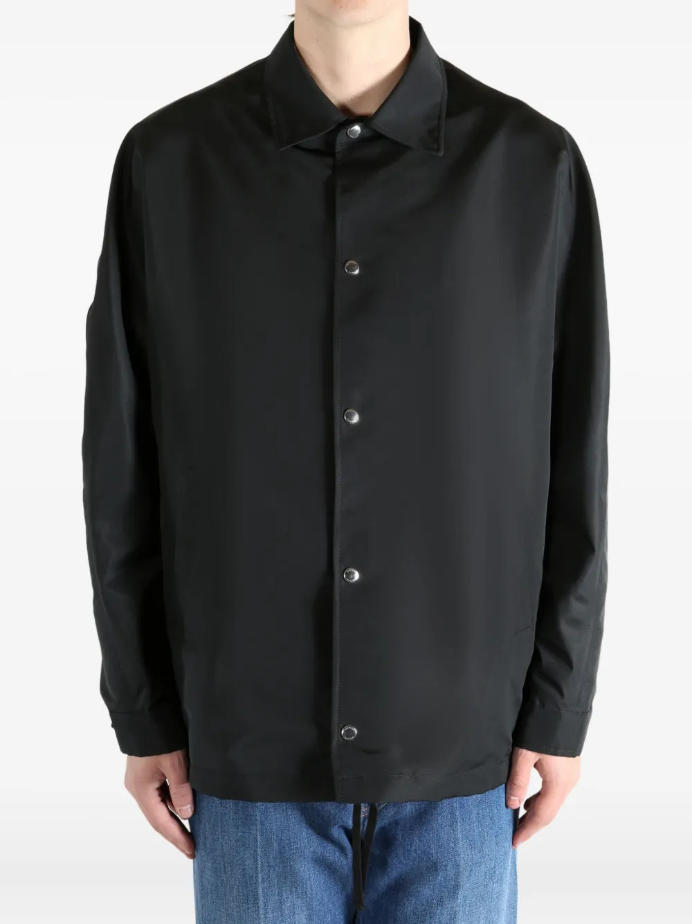 Givenchy Drawstring Hem Shirt Jacket In Black