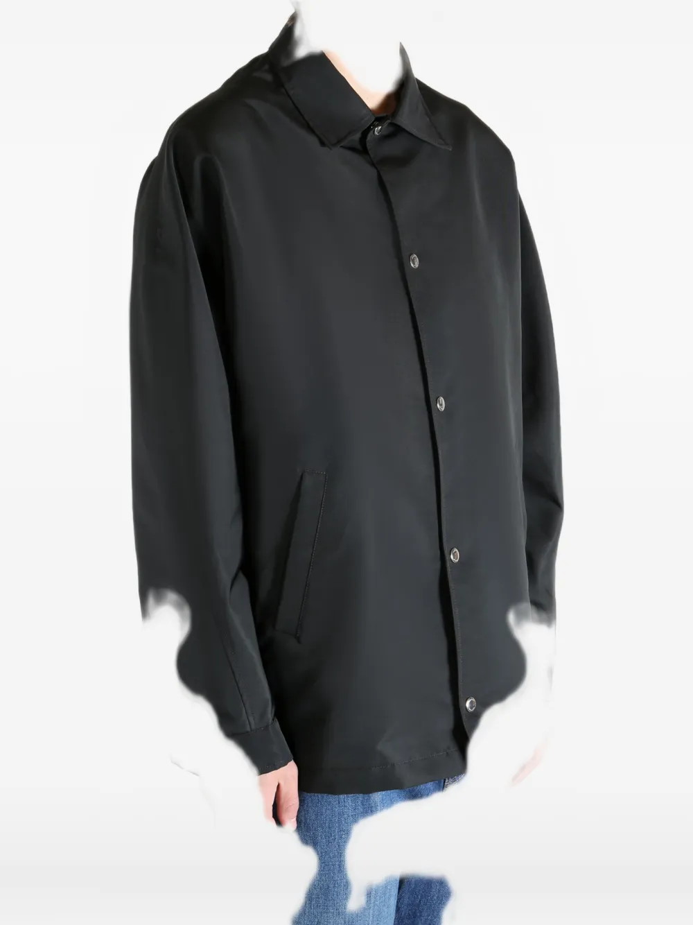 Givenchy Drawstring Hem Shirt Jacket In Black