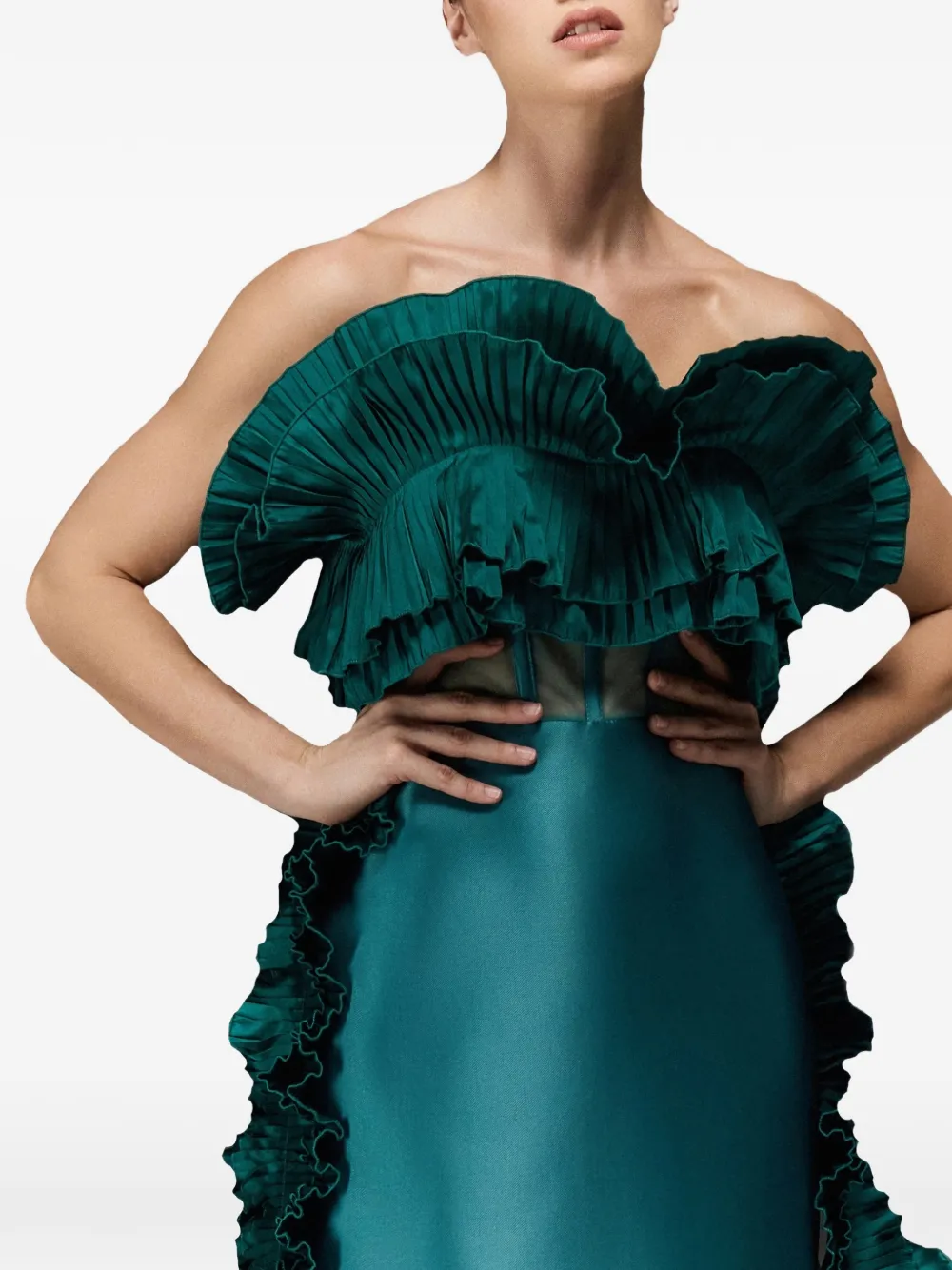 Ruffle-Trim Maxi Dress