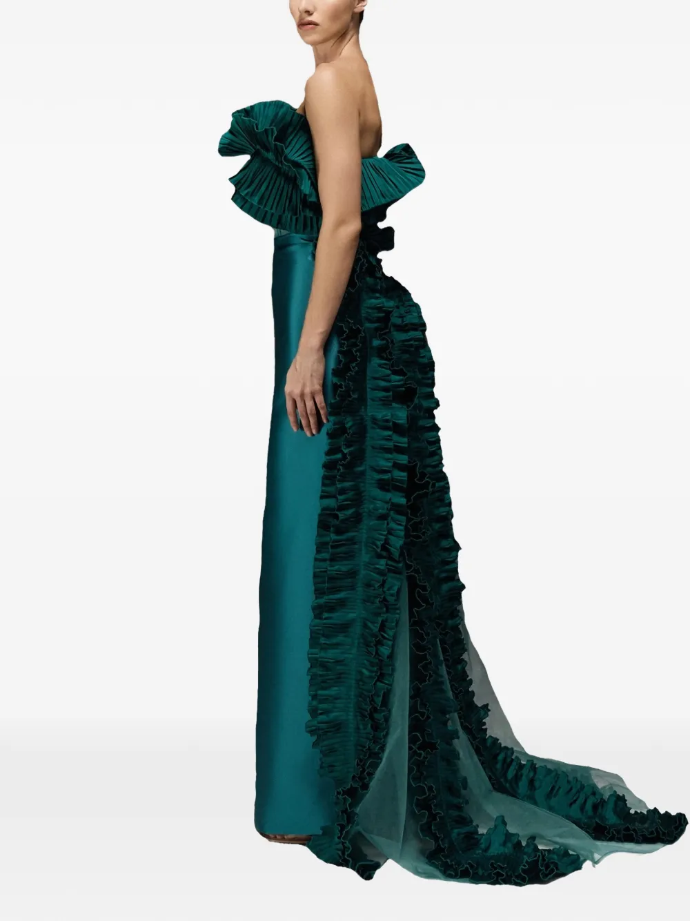 Ruffle-Trim Maxi Dress
