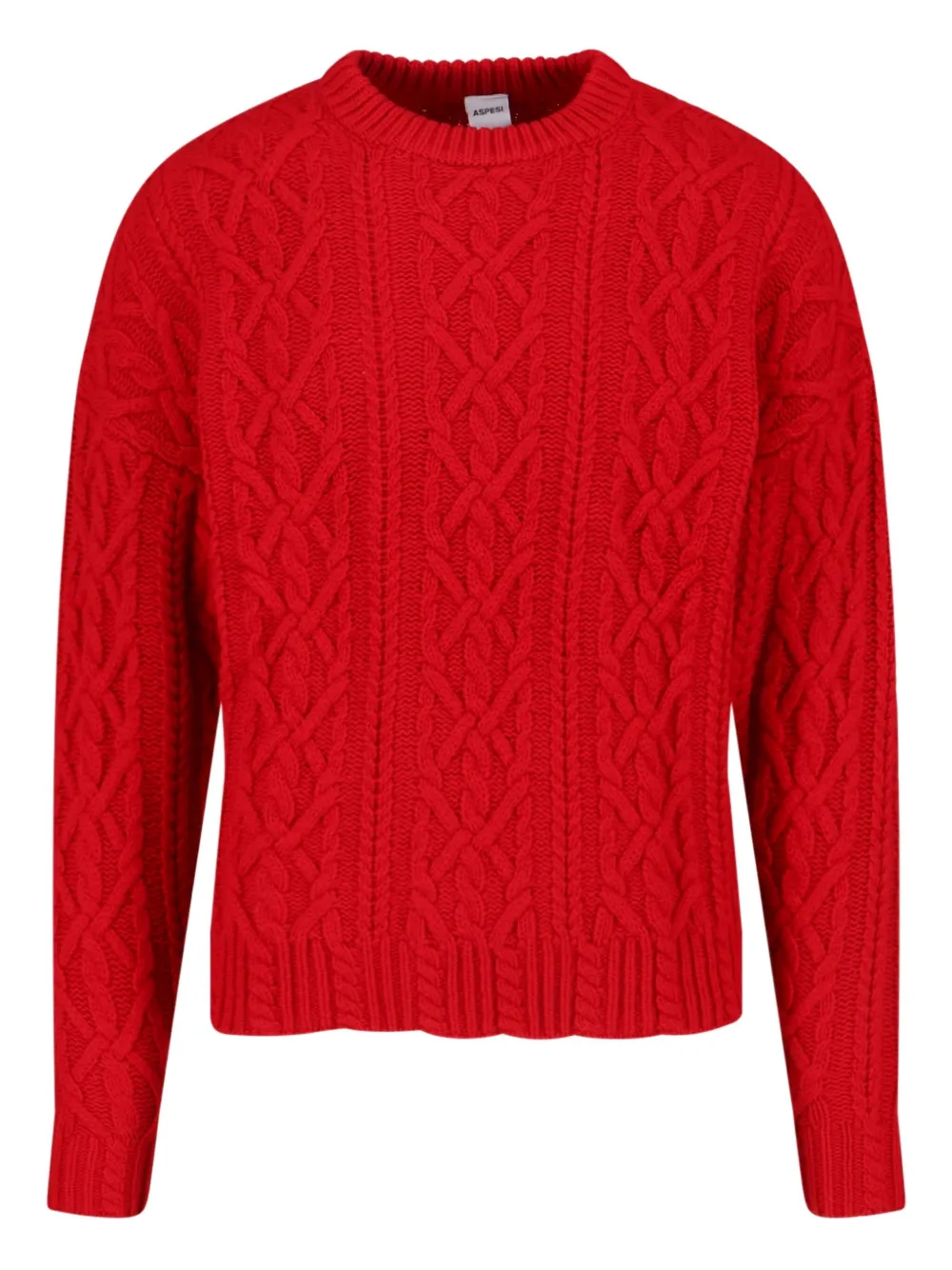 ASPESI suéter en tejido de ochos con cuello redondo | rojo | Image 1
