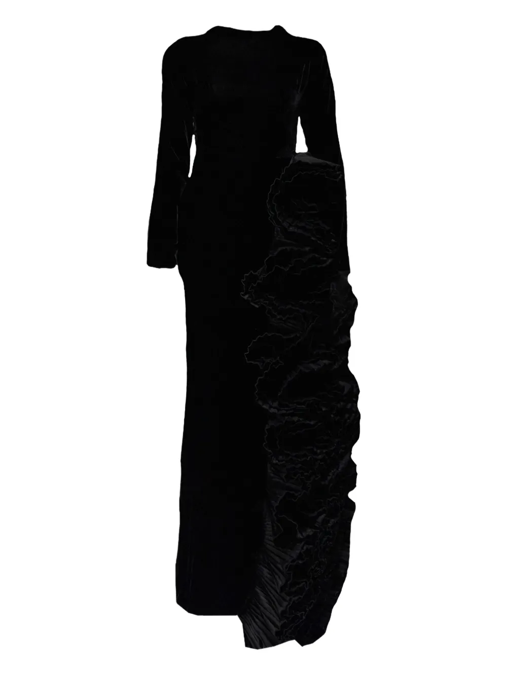 THA SEEN robe longue à fleurs | noir | Image 1