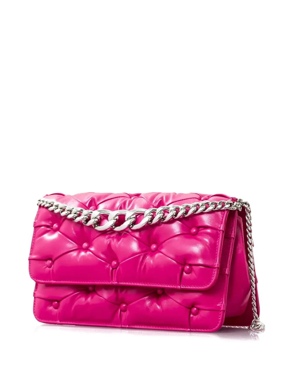 Benedetta Bruzziches Carmen Quilted Chain Shoulder Bag In Pink