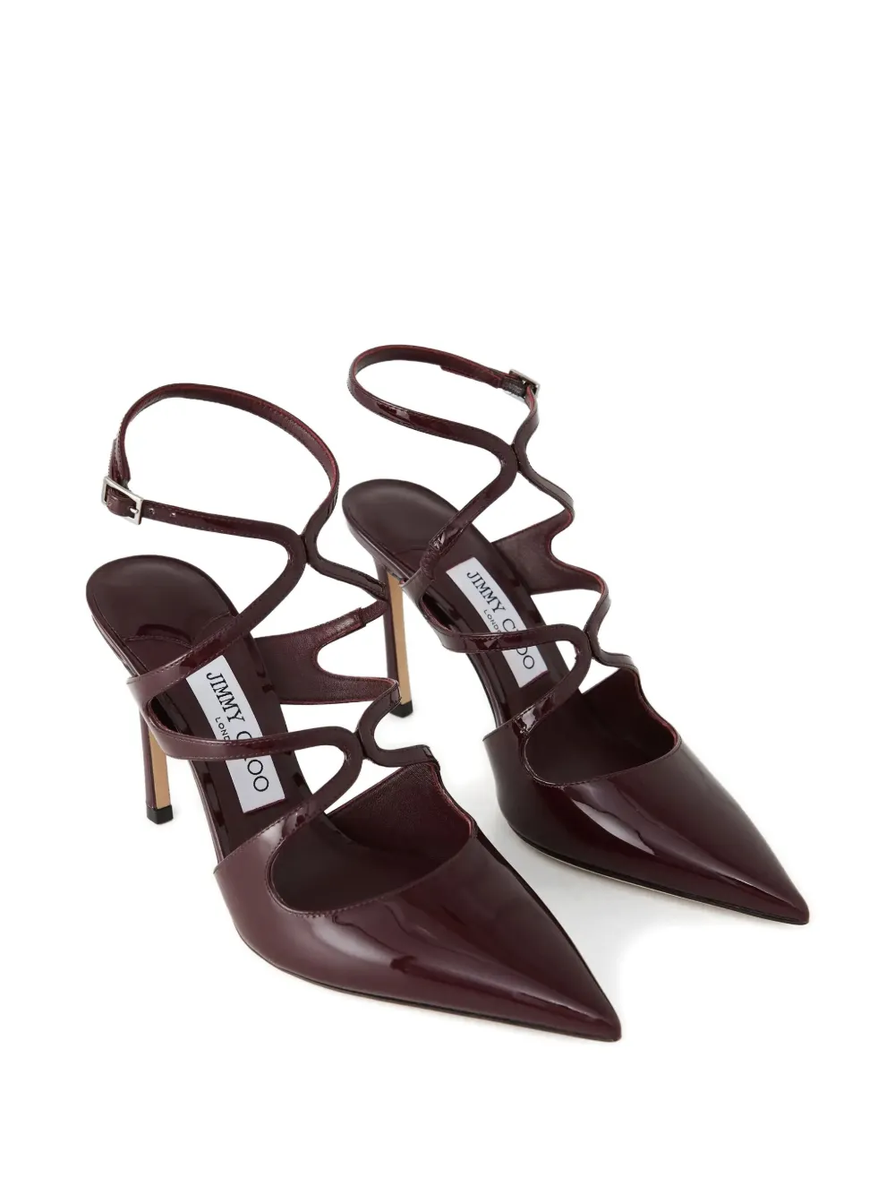 Jimmy Choo 95mm Azia Pointed Pumps In Burgundy