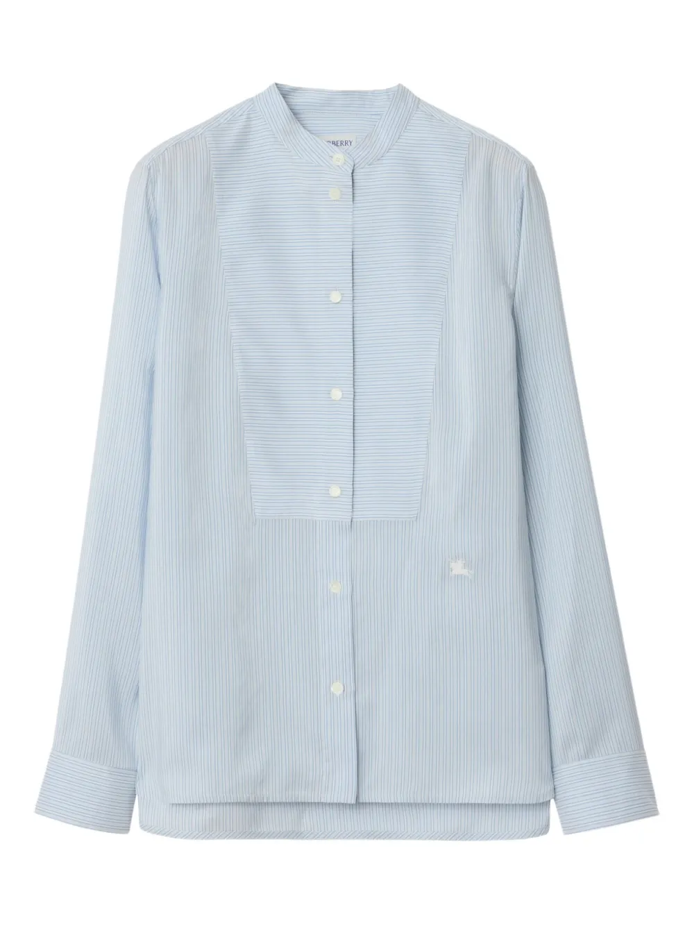 Burberry Zijden blouse met geborduurde strepen Blauw