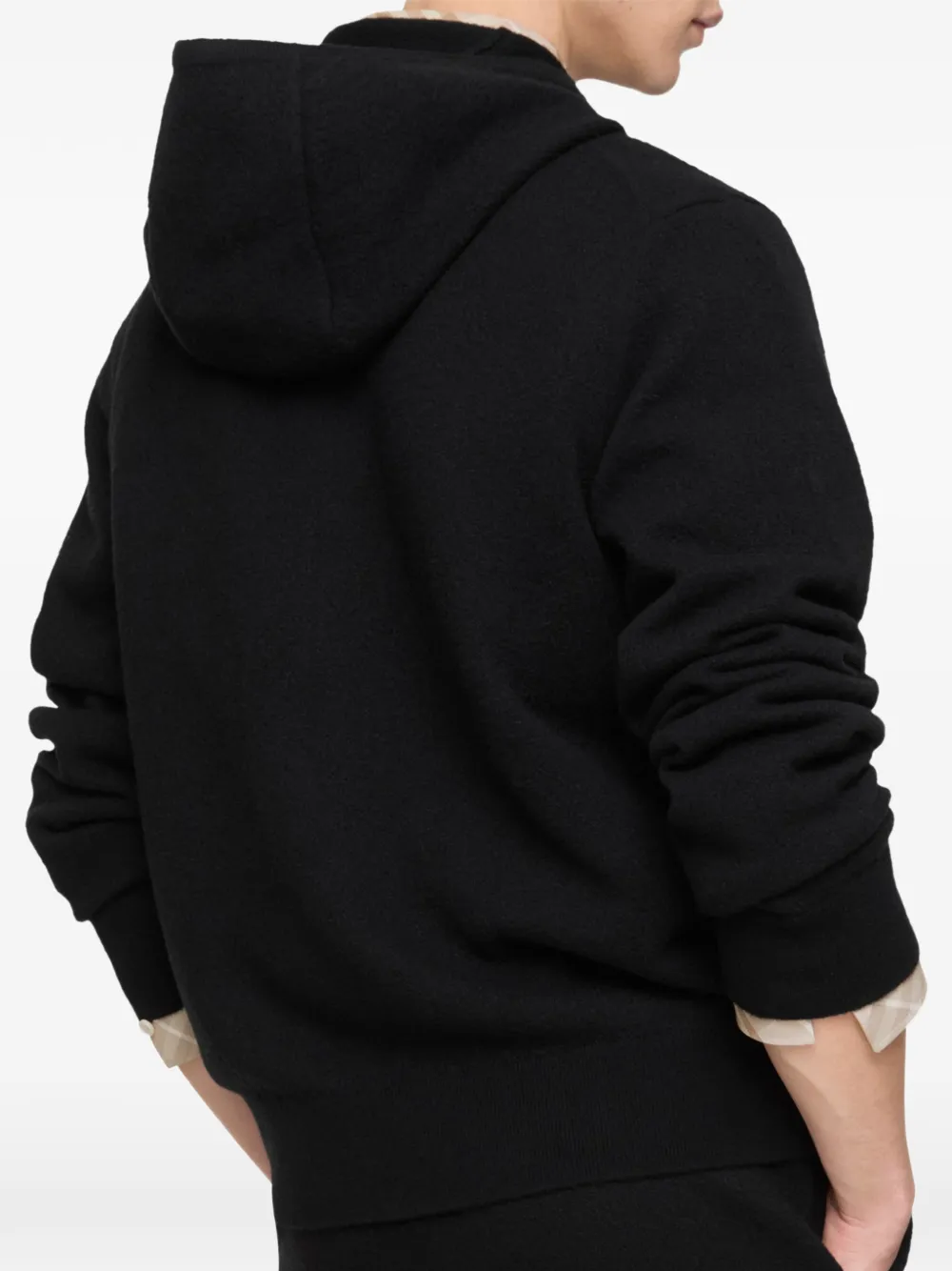 Burberry Wollen hoodie met rits Zwart