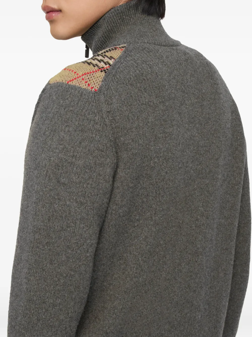 Burberry Vest met geruit vlak en rits Grijs