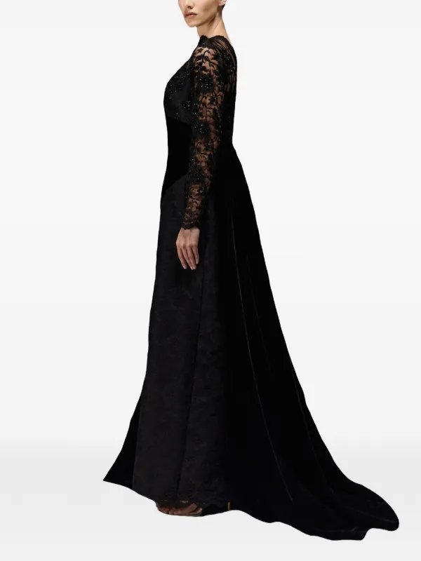 THA SEEN lace-panel Maxi Dress | Black | FARFETCH PH THA SEEN lace-panel Maxi Dress | Black | FARFETCH PH