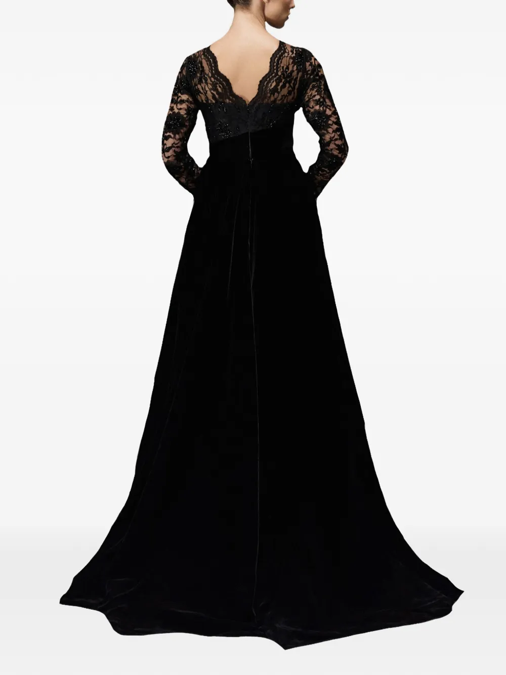 Lace-Panel Maxi Dress