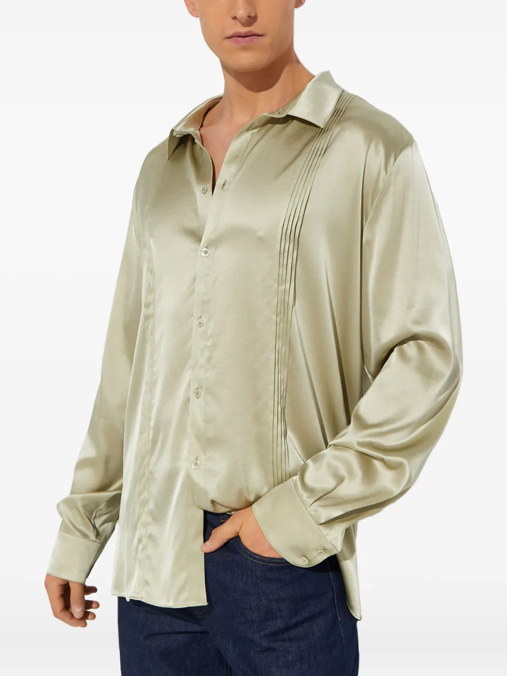 SEROYA Moss shirt met knopen Beige