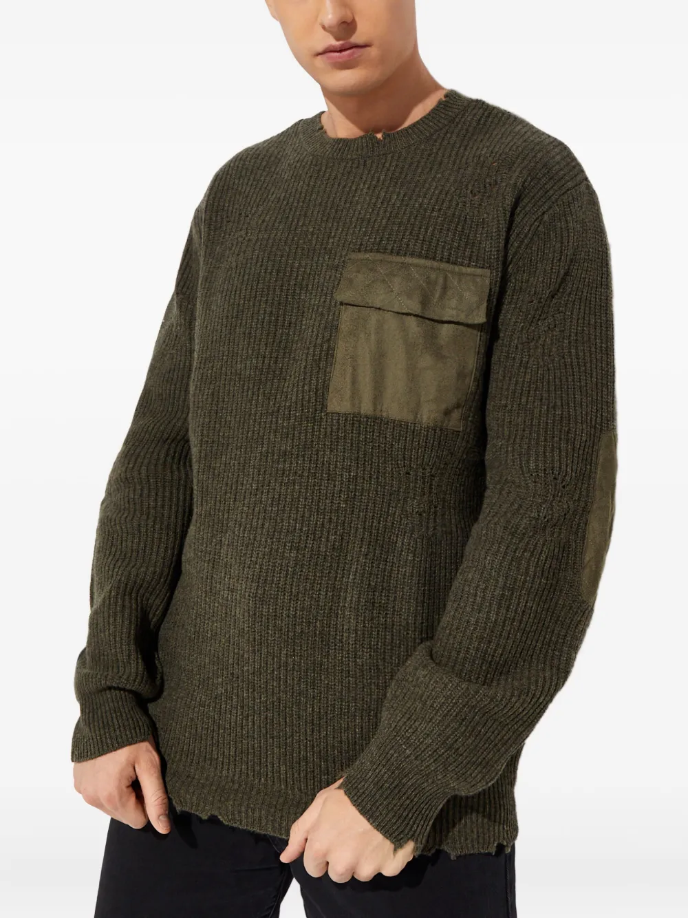 Ser.o.ya Devin Chest-pocket Sweater In Green