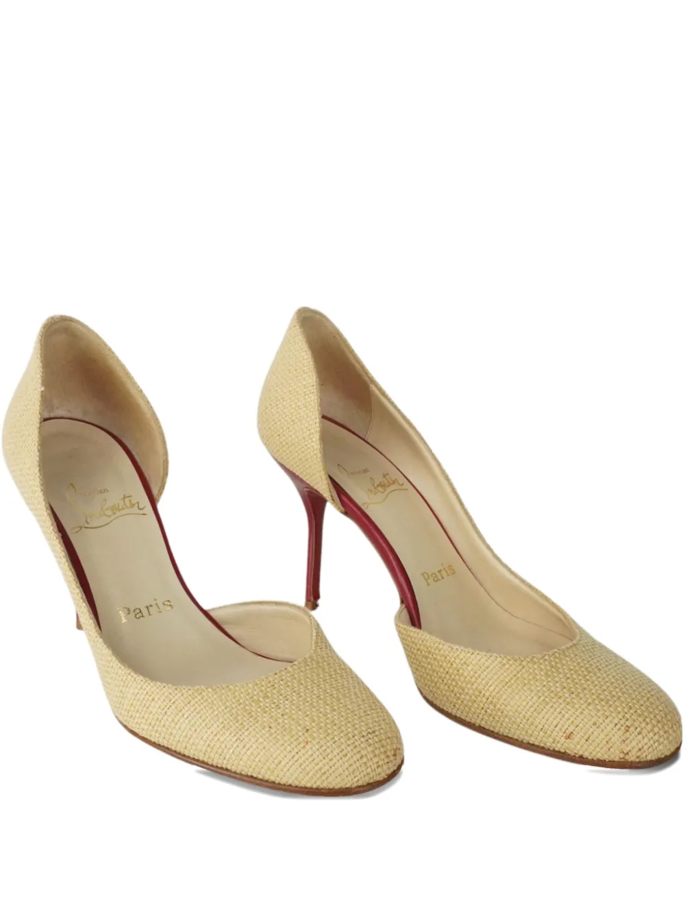 Christian Louboutin Pre-Owned escarpins en rotin 90 mm | tons neutres | Image 1
