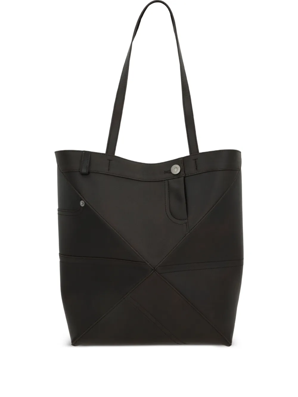 LOEWE medium Puzzle Fold Pantalon leather tote bag - Marrone