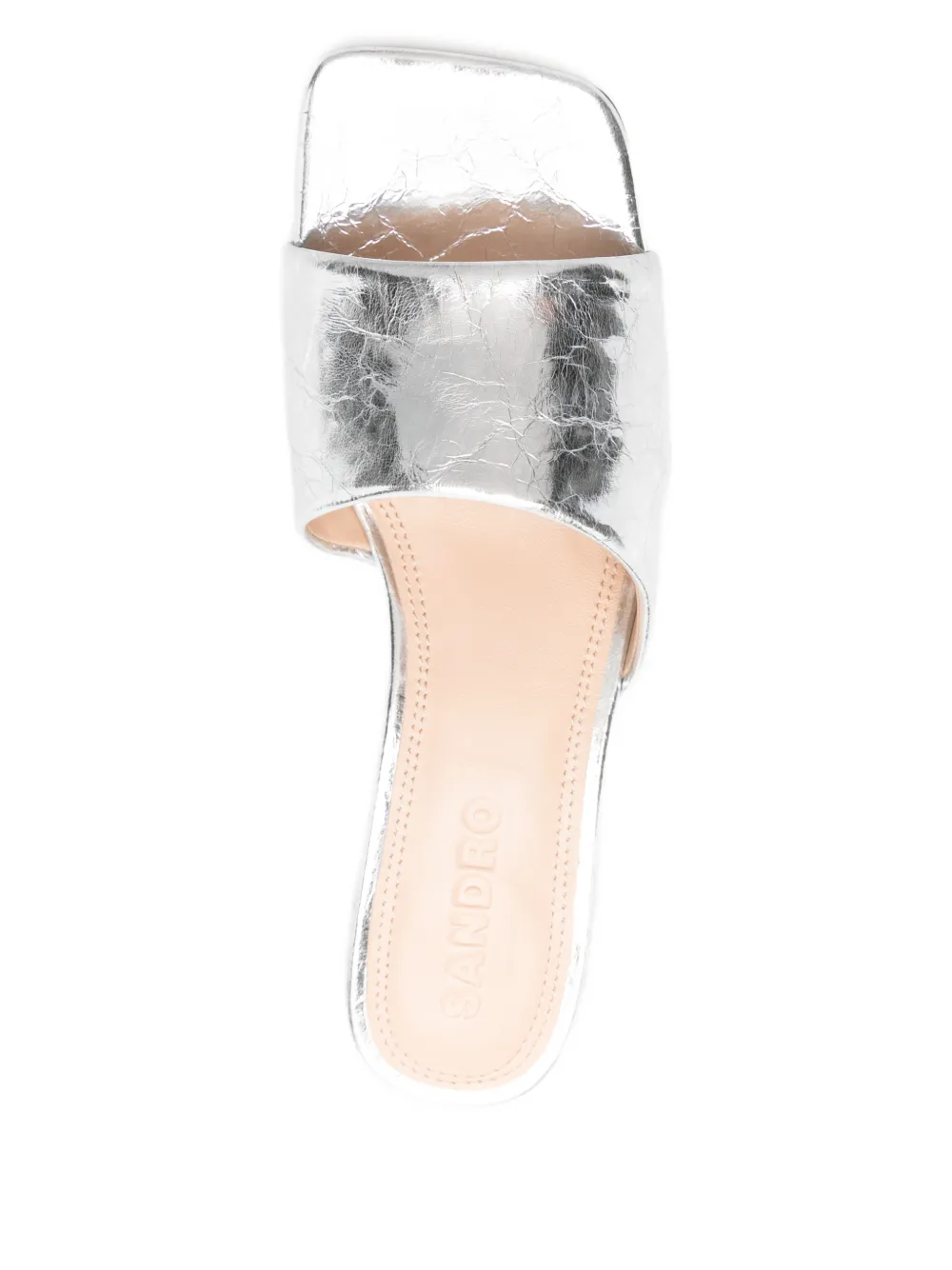 SANDRO Leren sandalen Zilver