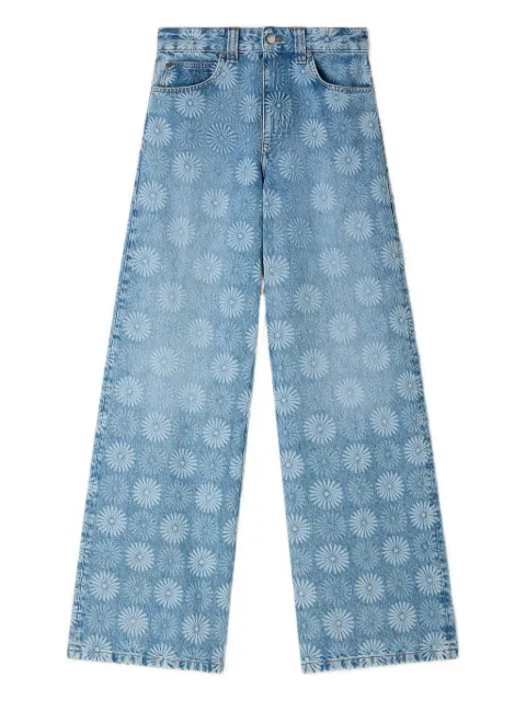 SANDRO floral-pattern wide-leg jeans