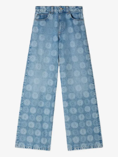 SANDRO wide-leg floral print jeans