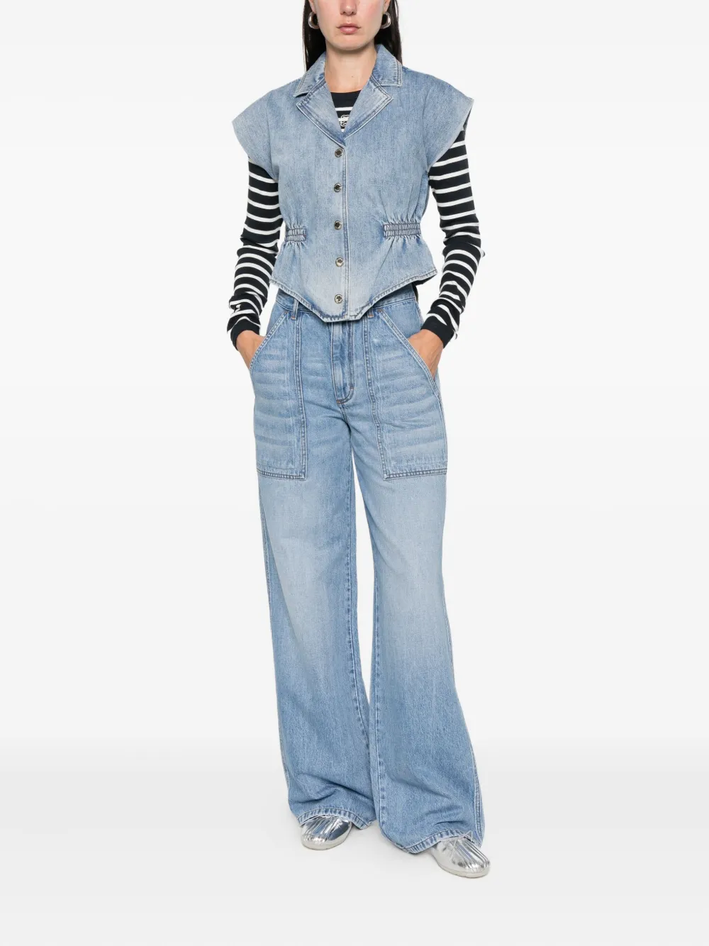  Sandro Button-up Top - Blue 