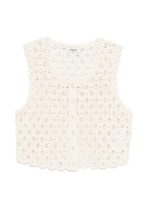 SANDRO Beaded crochet vest