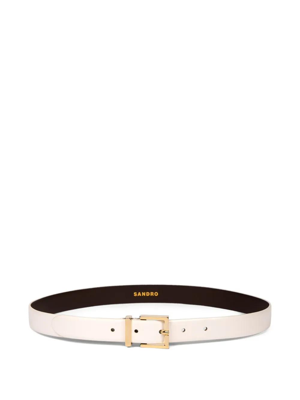 SANDRO square-buckle leather belt - Bianco