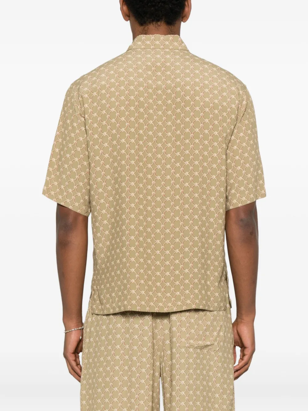 SANDRO Ruimvallend overhemd met print Beige