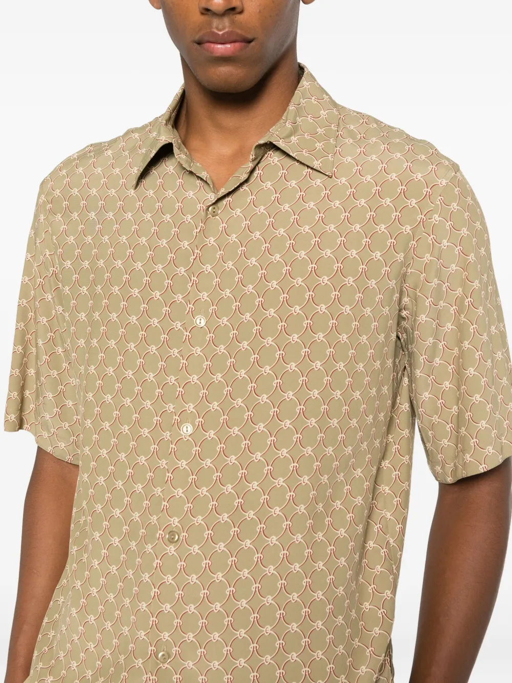 SANDRO Ruimvallend overhemd met print Beige