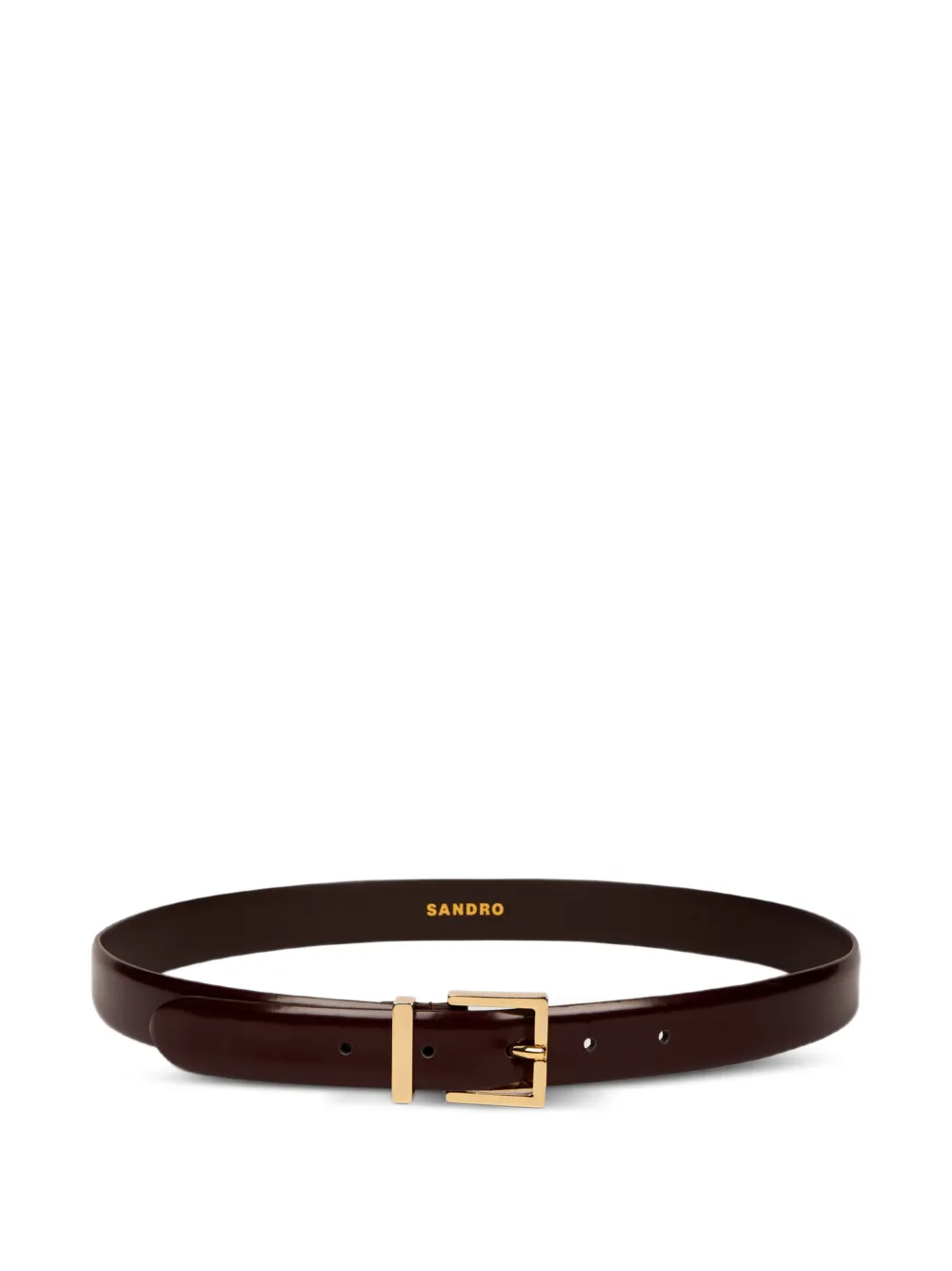 SANDRO square-buckle leather belt - Marrone