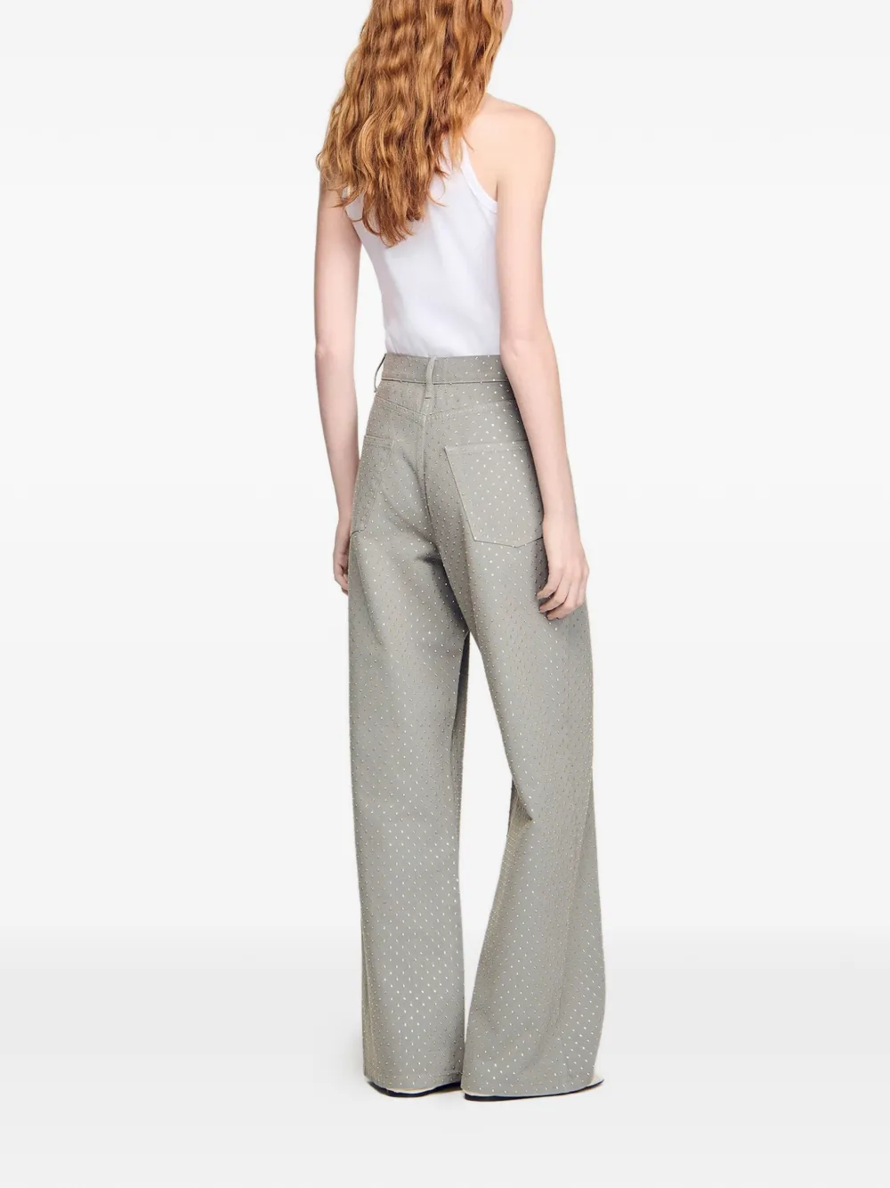  Sandro Vaqueros Con Apliques De Strass - Gris 