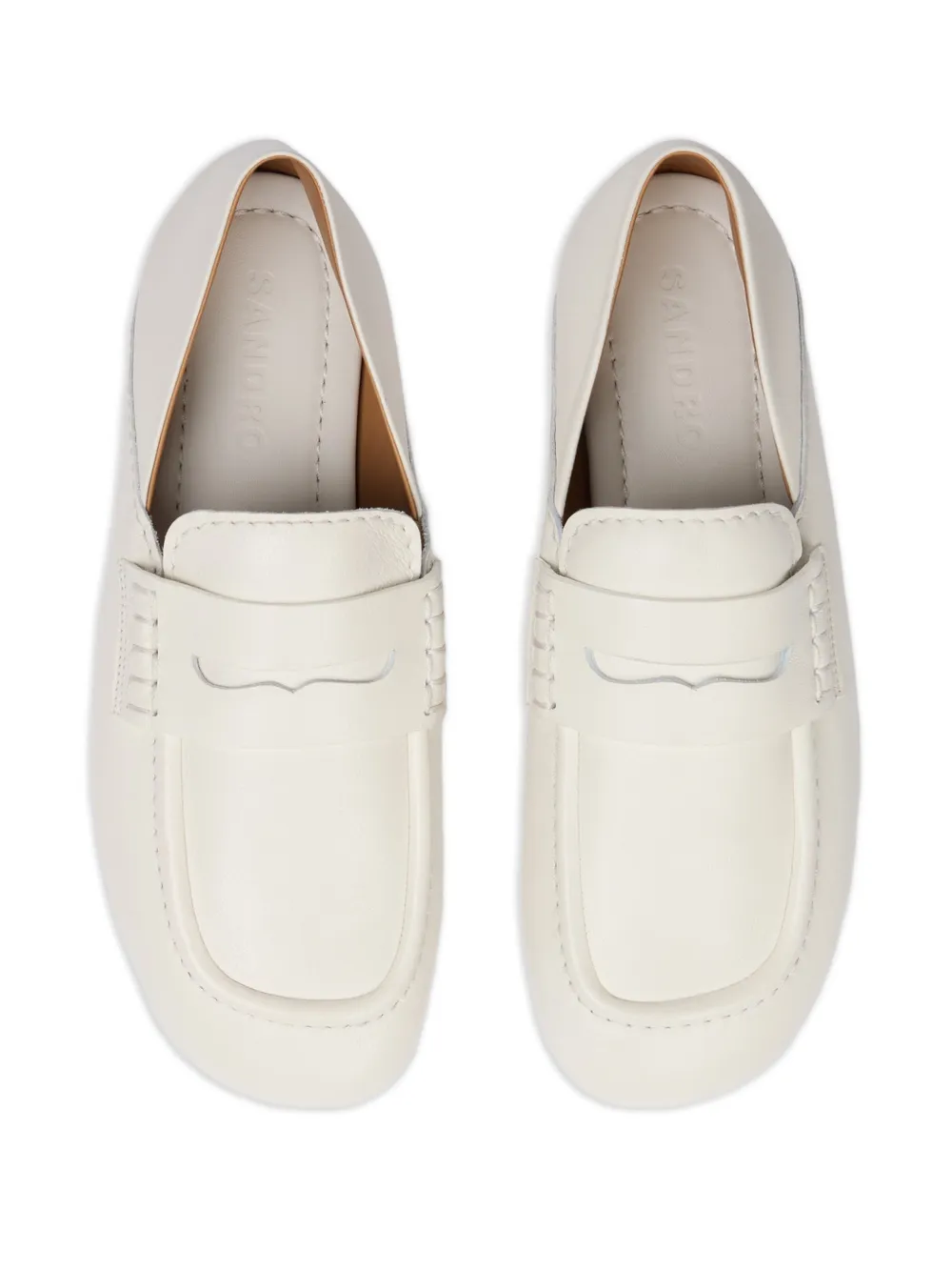 SANDRO Leren loafers Wit