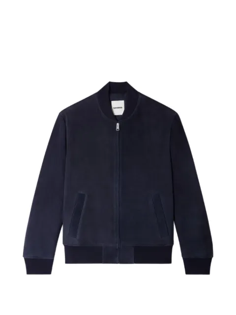 SANDRO veste en daim à fermeture zippée