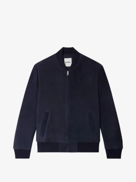 SANDRO zip-up suede jacket