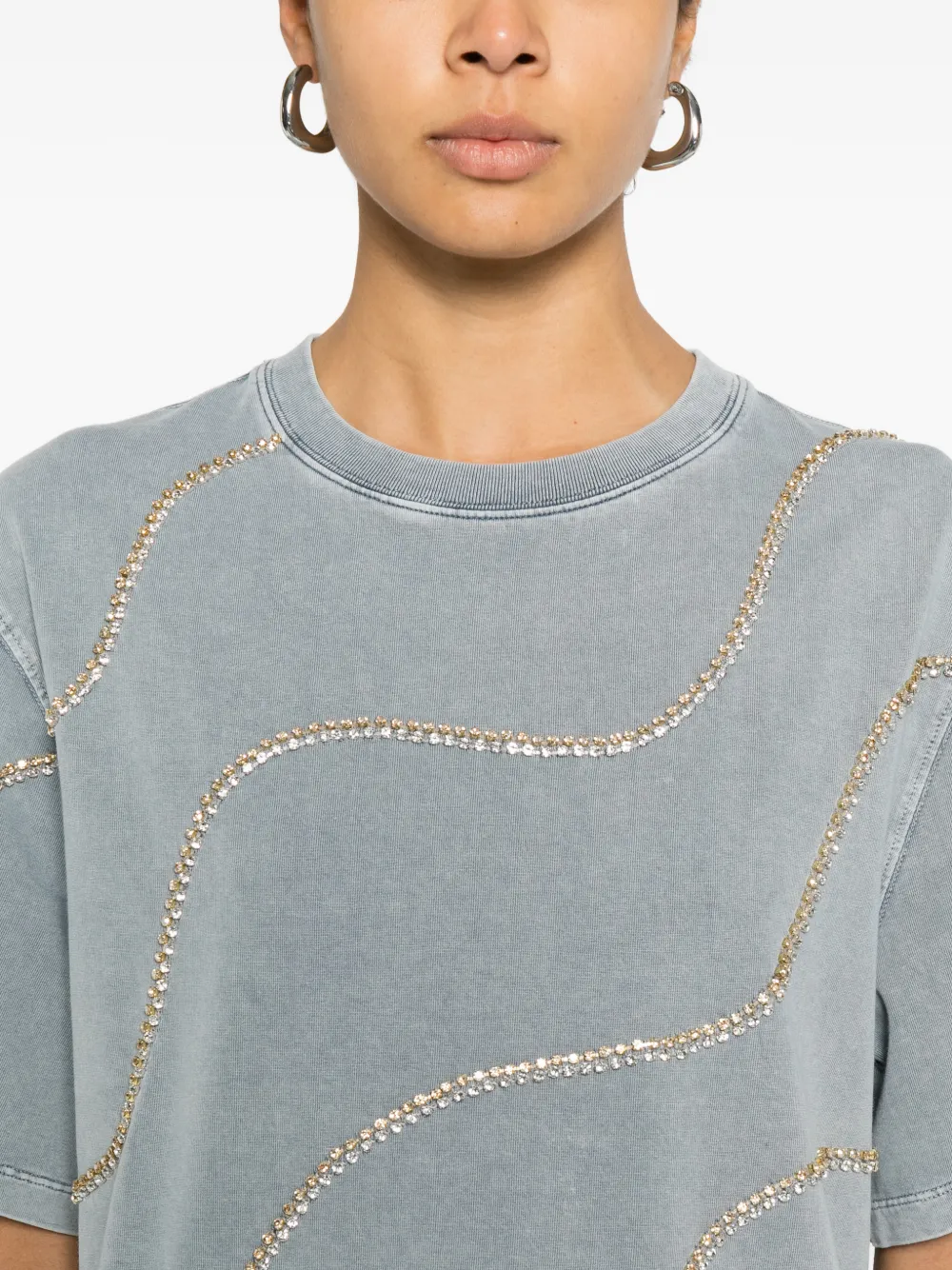 SANDRO T-shirt verfraaid met stras Grijs