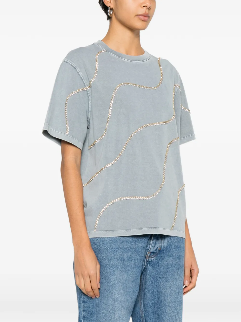 SANDRO T-shirt verfraaid met stras Grijs