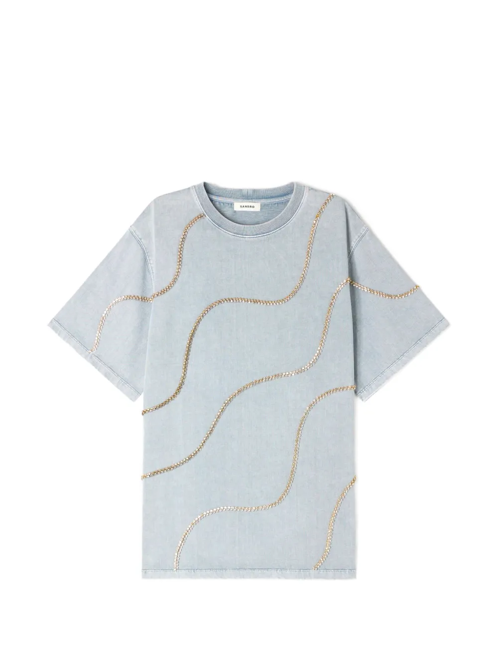 SANDRO T-shirt con cristalli - Grigio