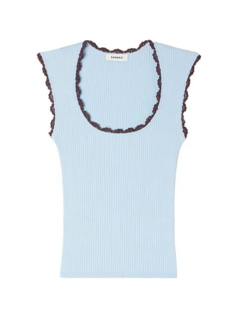 SANDRO top con ribete de crochet