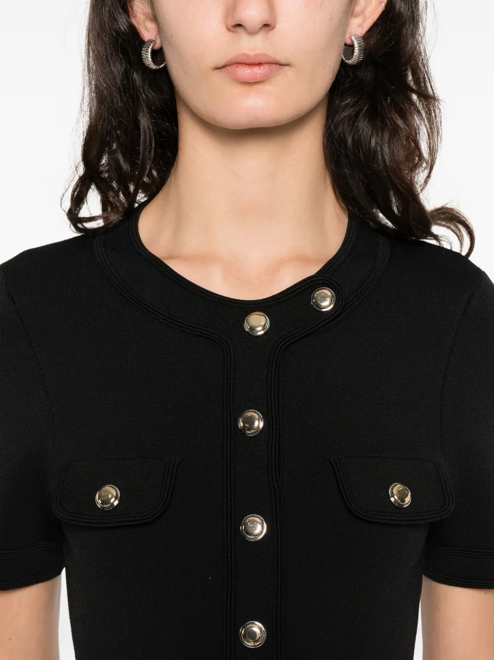 SANDRO Mini-jurk met knoopdetail Zwart