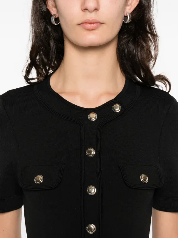 SANDRO Mini button-detail Dress | Black | FARFETCH