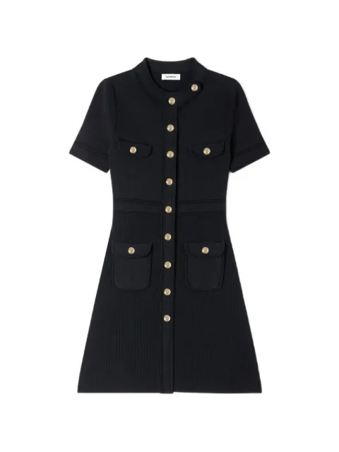 SANDRO button-up knit mini dress