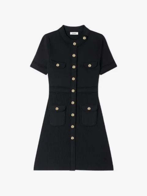SANDRO button-up knit mini dress