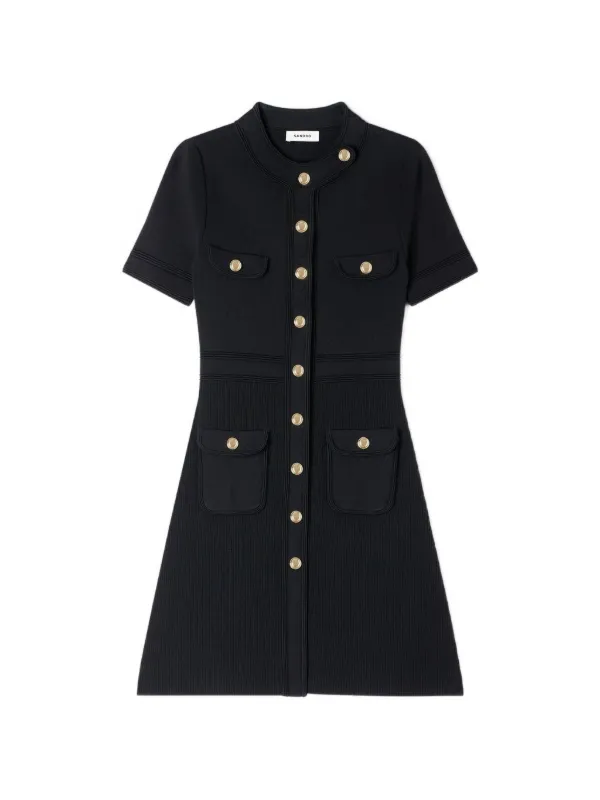 black sandro dress gold buttons maxi - Black or your next invite Black Dresses for women |
