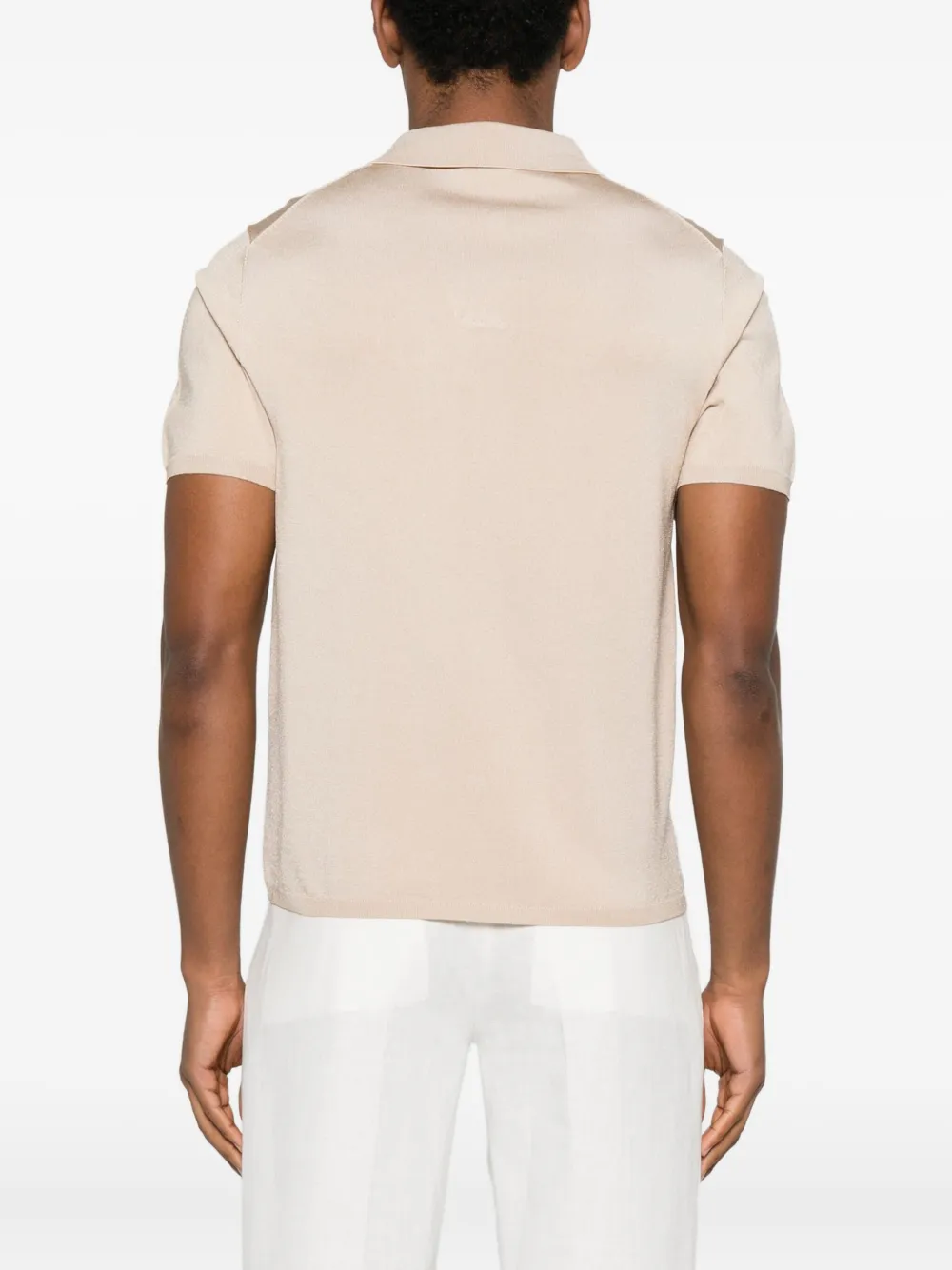 SANDRO T-shirt met V-hals en korte mouwen Beige