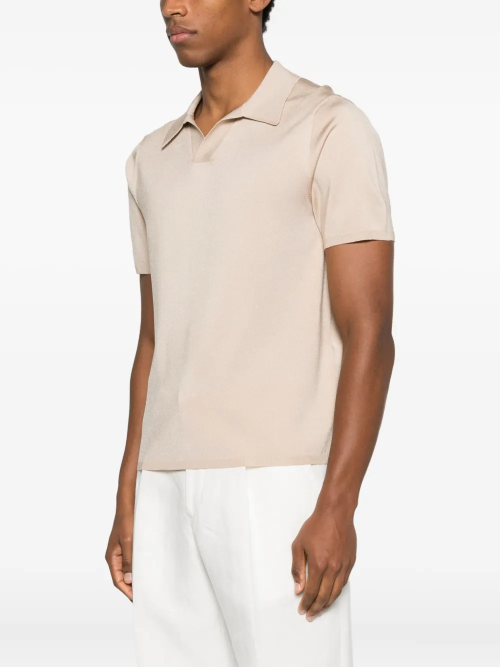  Sandro Short-sleeved V-neck T-shirt - Neutrals 