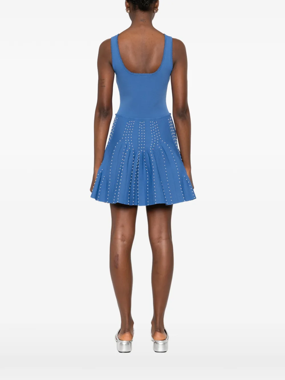 SANDRO Mini-jurk met diepe ronde hals Blauw
