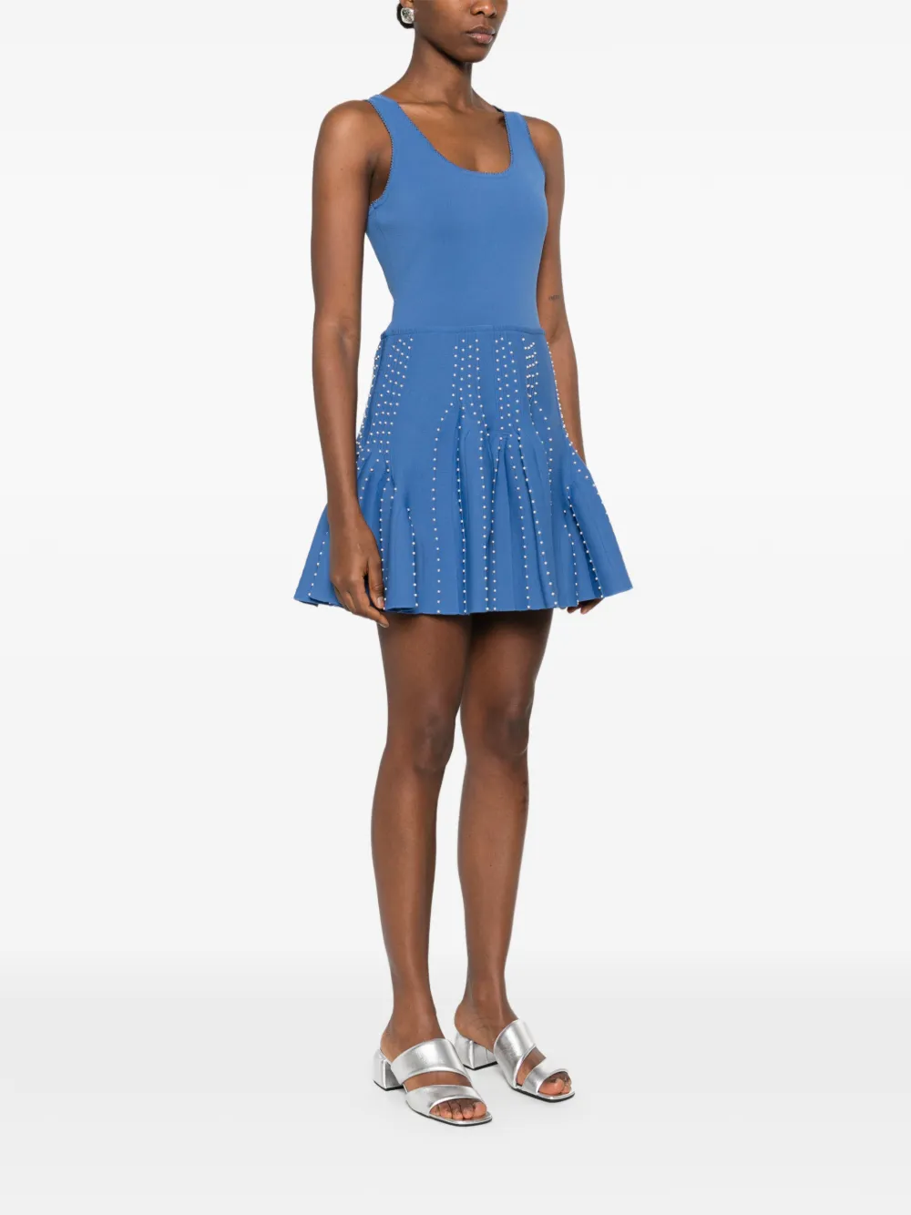  Sandro Mini Scoop-neck Dress - Blue 
