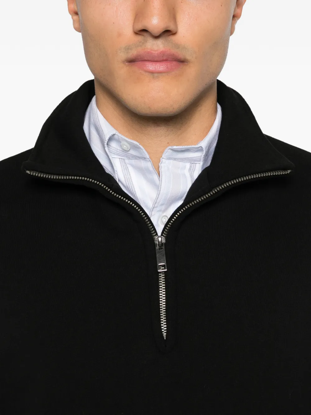 SANDRO Katoenen sweater met rits Zwart